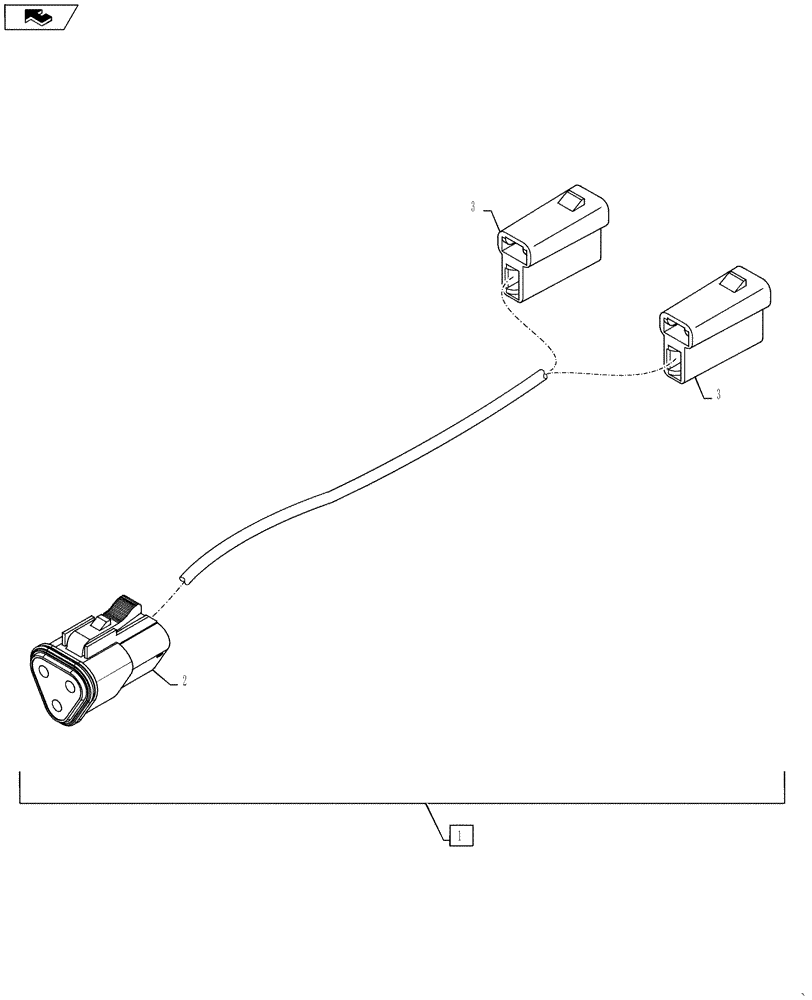 Схема запчастей Case 570NXT - (55.518.BL) - WINDSHIELD WASH RESERVOIR JUMPER HARNESS (55) - ELECTRICAL SYSTEMS