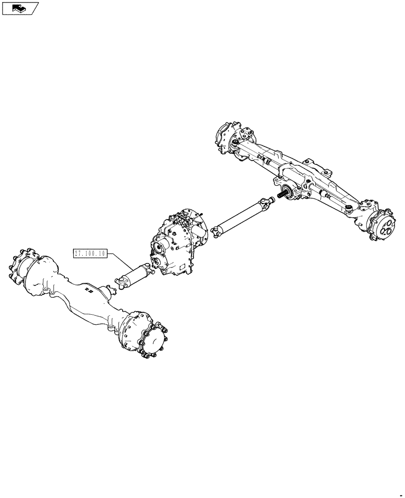 Схема запчастей Case 590SN - (00.000.27[02]) - PICTORIAL INDEX - REAR DRIVE AXLE (00) - GENERAL & PICTORIAL INDEX