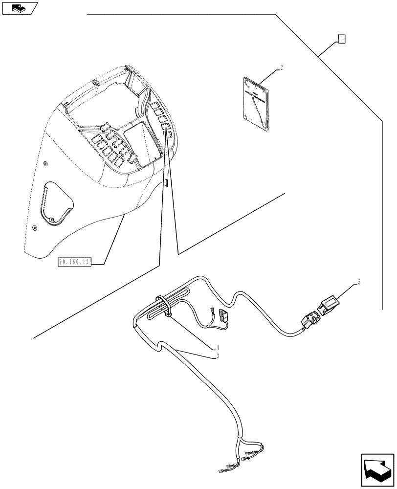 Схема запчастей Case 590SN - (88.055.06) - DIA KIT, HARNESS, KIT, BRAKE ENABLE DE-CLUTCH (88) - ACCESSORIES