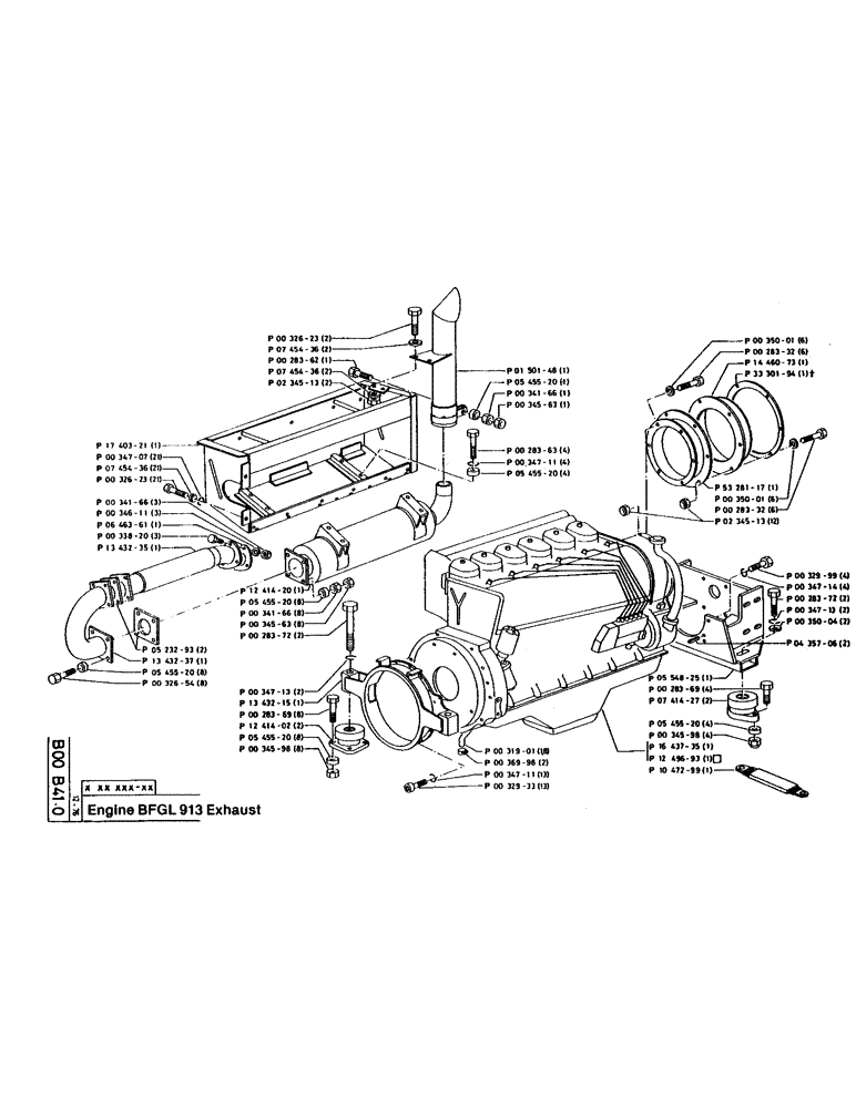 Схема запчастей Case 160CL - (13) - ENGINE BFGL 913 EXHAUST (01) - ENGINE