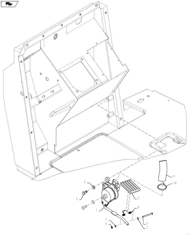 Схема запчастей Case 570NXT - (55.525.AK) - FOOT THROTTLE CONTROL (55) - ELECTRICAL SYSTEMS