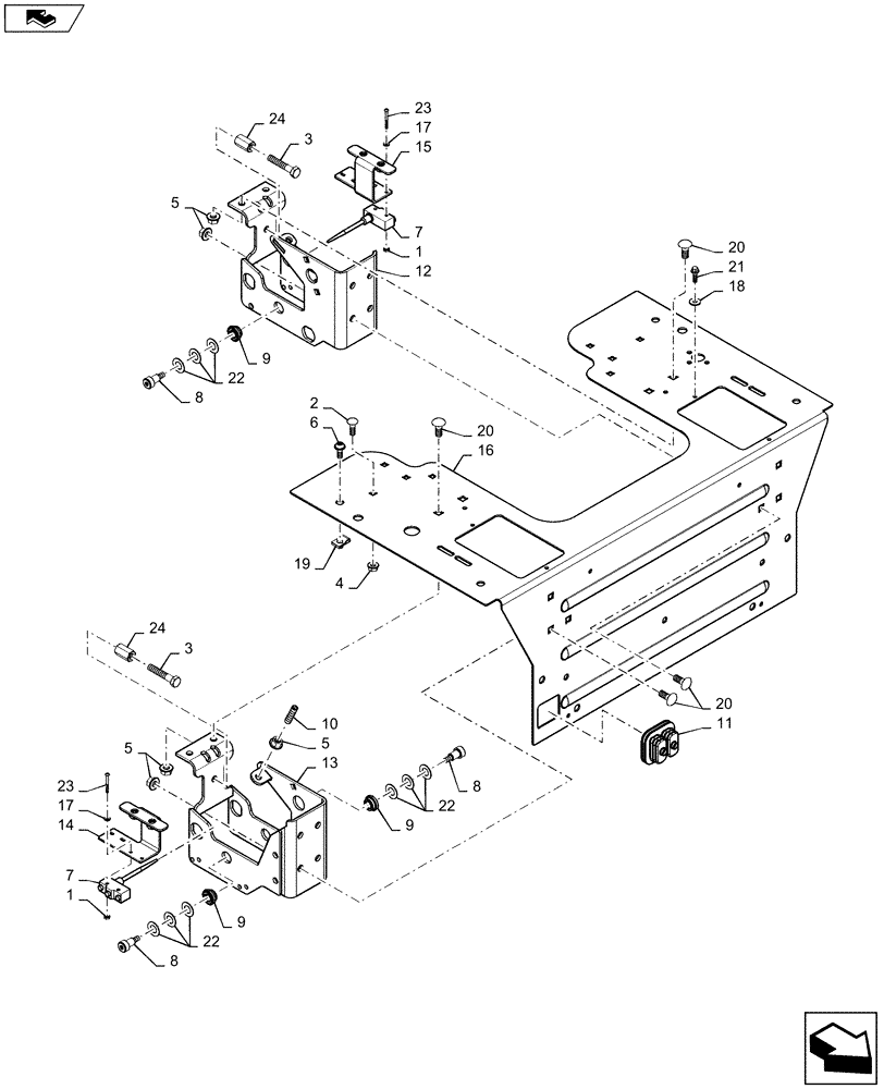 Схема запчастей Case SR210 - (29.200.AI[04]) - HANDLE MOUNTING, FOOT CONTROLS (17-SEPT-2015 & PRIOR) (29) - HYDROSTATIC DRIVE