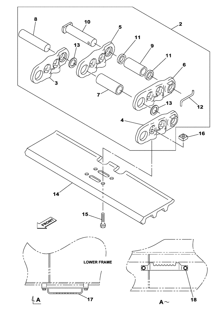 Схема запчастей Case CX160C - (48.100.AD[01]) - GROUSER SHOE - 600 MM SEAL (48) - TRACKS & TRACK SUSPENSION