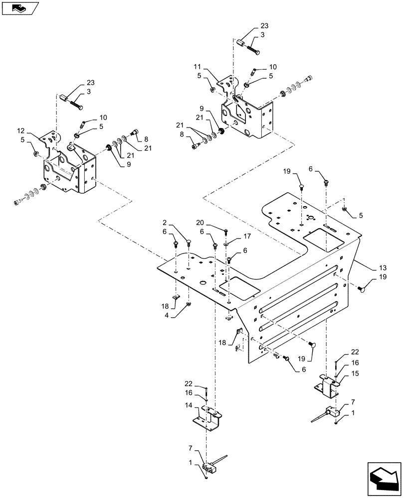 Схема запчастей Case SR220 - (29.200.AI[02]) - HANDLE MOUNTING, HAND CONTROLS (29) - HYDROSTATIC DRIVE