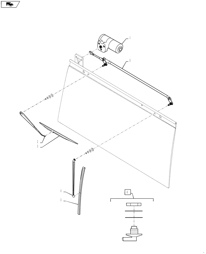 Схема запчастей Case PT240 - (55.518.01) - WINDSHIELD WIPER (55) - ELECTRICAL SYSTEMS