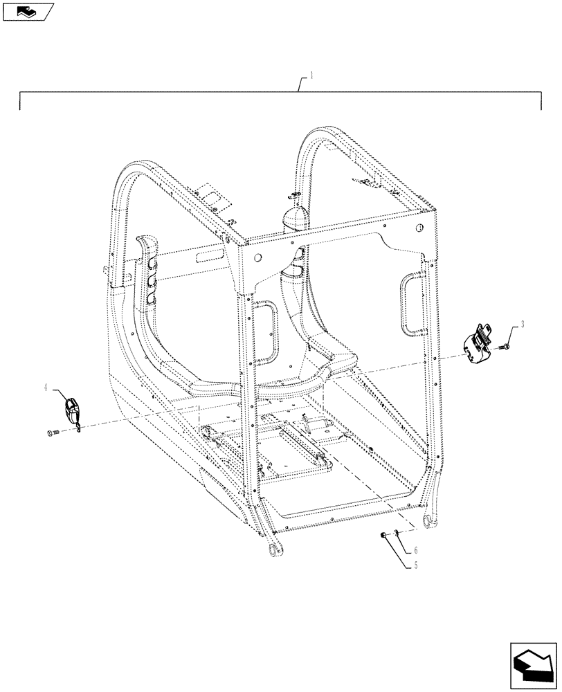 Схема запчастей Case SR160 - (90.151.AD[05]) - SEAT BELT, 3" LAP BELT, SERVICE KIT (90) - PLATFORM, CAB, BODYWORK AND DECALS