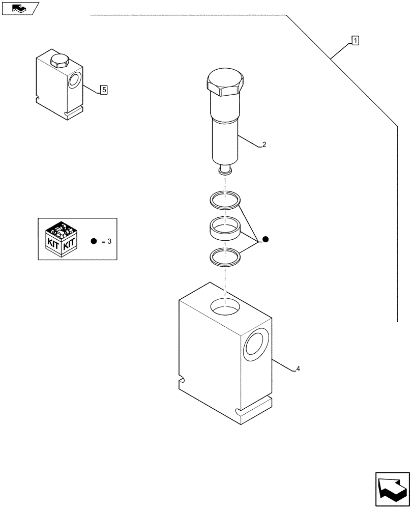 Схема запчастей Case 580SN - (88.035.58[06]) - DIA KIT, UNI-AUX TO COMBO AUX, PILOT, EHOE (88) - ACCESSORIES