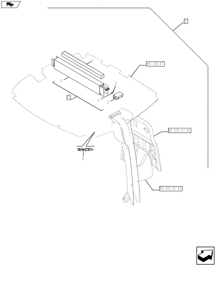 Схема запчастей Case 590SN - (88.050.01[04]) - DIA KIT, A/C HPCR (88) - ACCESSORIES