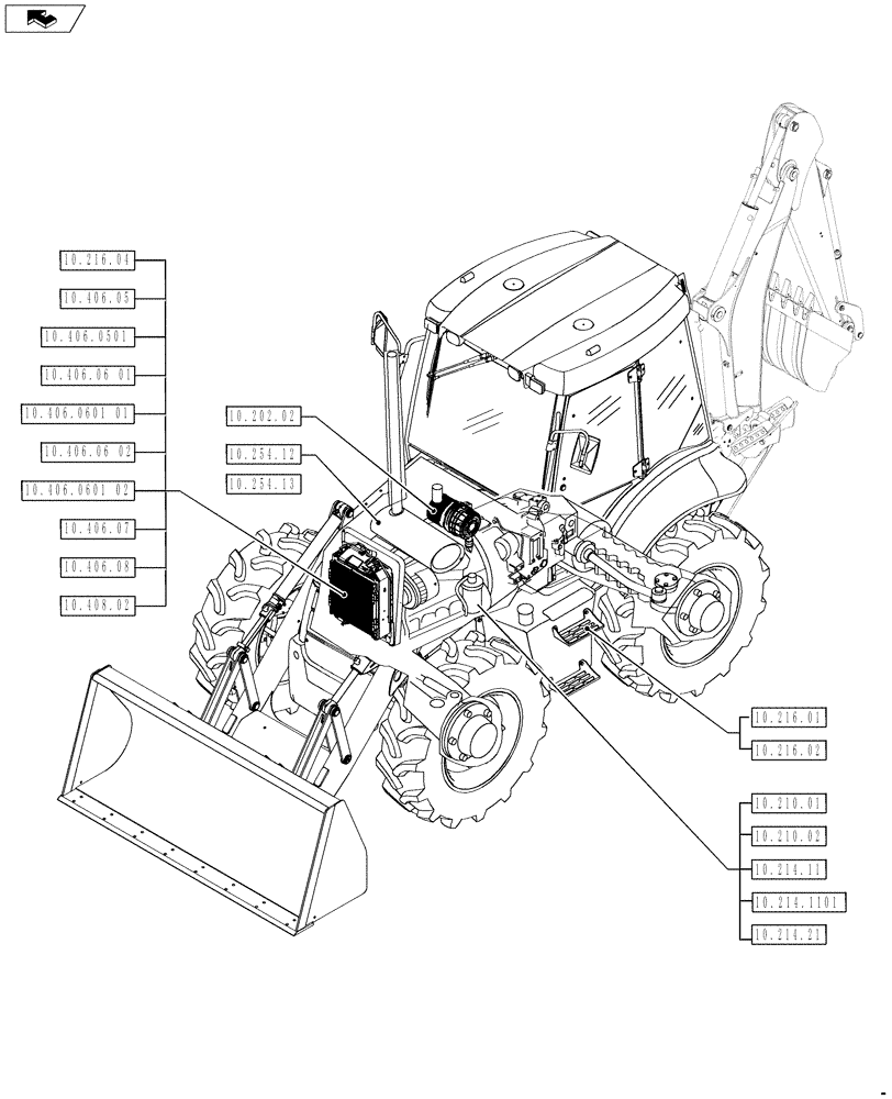 Схема запчастей Case 590SN - (00.000.10[02]) - PICTORIAL INDEX - ENGINE (00) - GENERAL & PICTORIAL INDEX