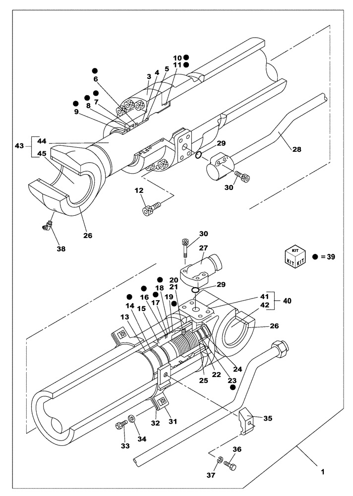 Схема запчастей Case CX160C - (35.737.AA[01]) - DIPPER CYLINDER (35) - HYDRAULIC SYSTEMS