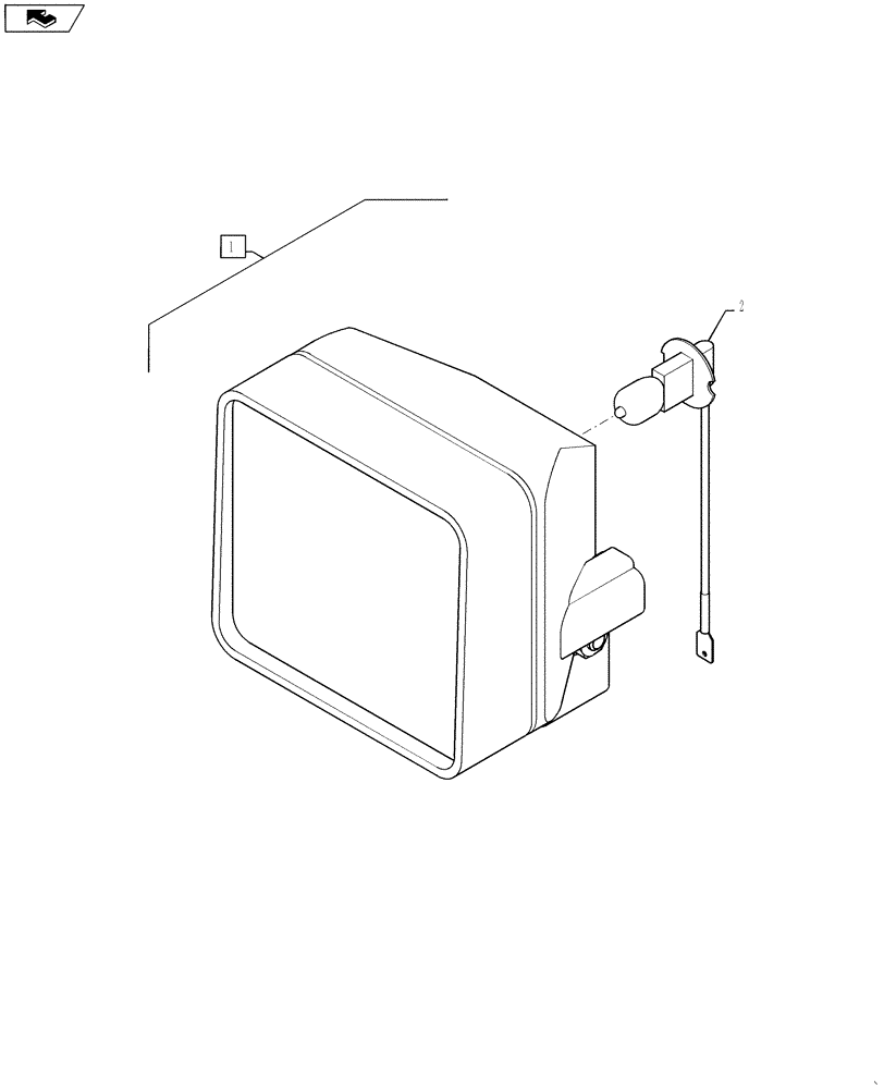 Схема запчастей Case 570NXT - (55.404.BS[02]) - REAR FLOOD LIGHT (55) - ELECTRICAL SYSTEMS