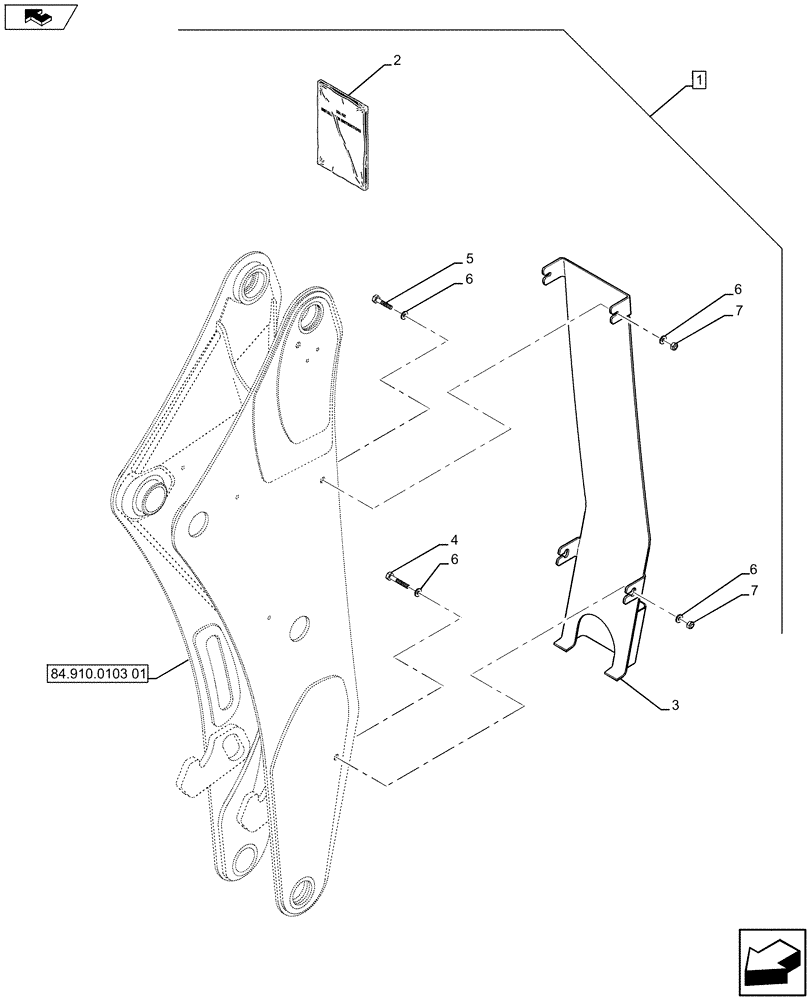 Схема запчастей Case 590SN - (88.035.66[01]) - DIA KIT, UNI DIR. MECHANICAL CONTROL, EXTENDABLE HOE (88) - ACCESSORIES