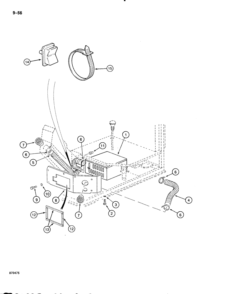 Схема запчастей Case 888 - (9-056) - ADAPTING PARTS AND HEATER LINES (09) - CHASSIS