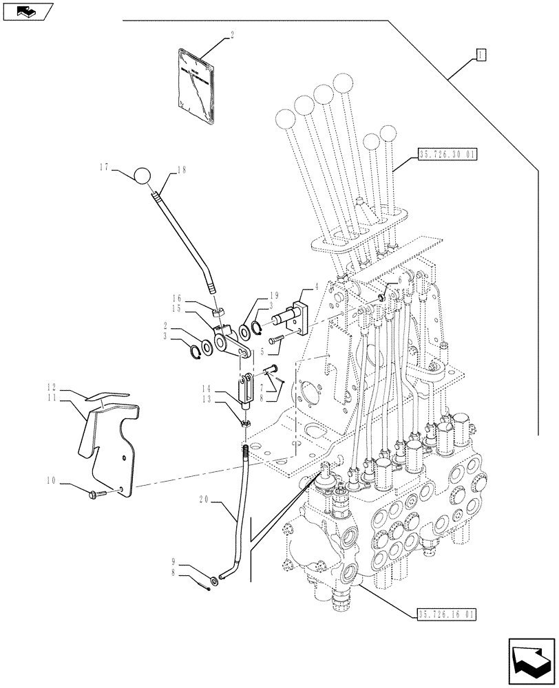 Схема запчастей Case 580SN - (88.035.60[01]) - DIA KIT, NO AUX TO COMBO AUX, MECHANICAL CONTROLS, STANDARD (88) - ACCESSORIES