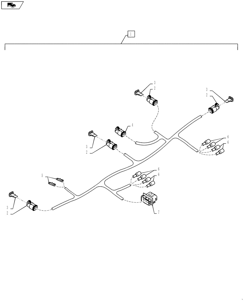 Схема запчастей Case 570NXT - (55.511.AC[01]) - WIRE HARNESS & CONNECTOR LIGHTS LOW PROFILE CANOPY (55) - ELECTRICAL SYSTEMS