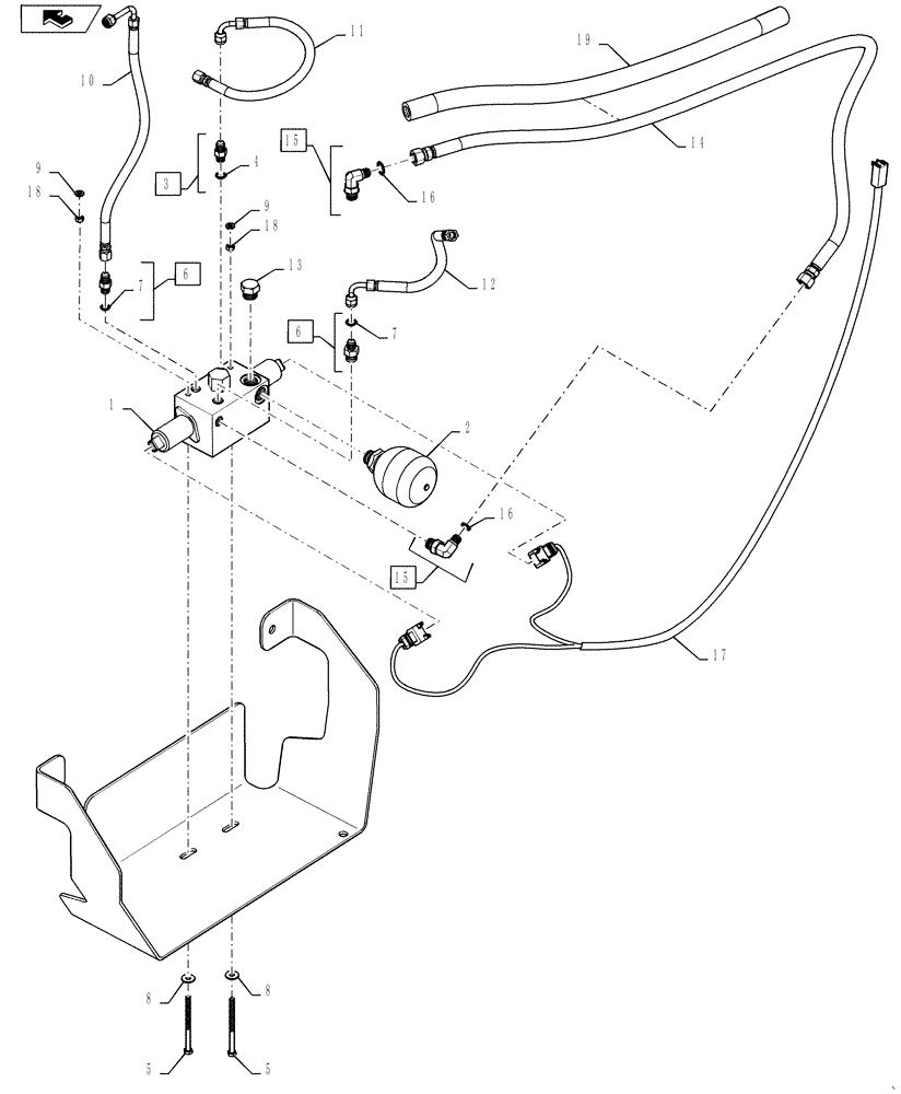 Схема запчастей Case 570NXT - (35.220.AA) - 3 SPOOL ELECTRIC HYDRAULIC PUMP (35) - HYDRAULIC SYSTEMS