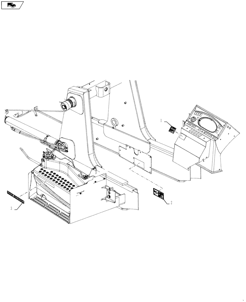 Схема запчастей Case 570NXT - (90.108.AC) - DECAL RIDE CONTROL (90) - PLATFORM, CAB, BODYWORK AND DECALS