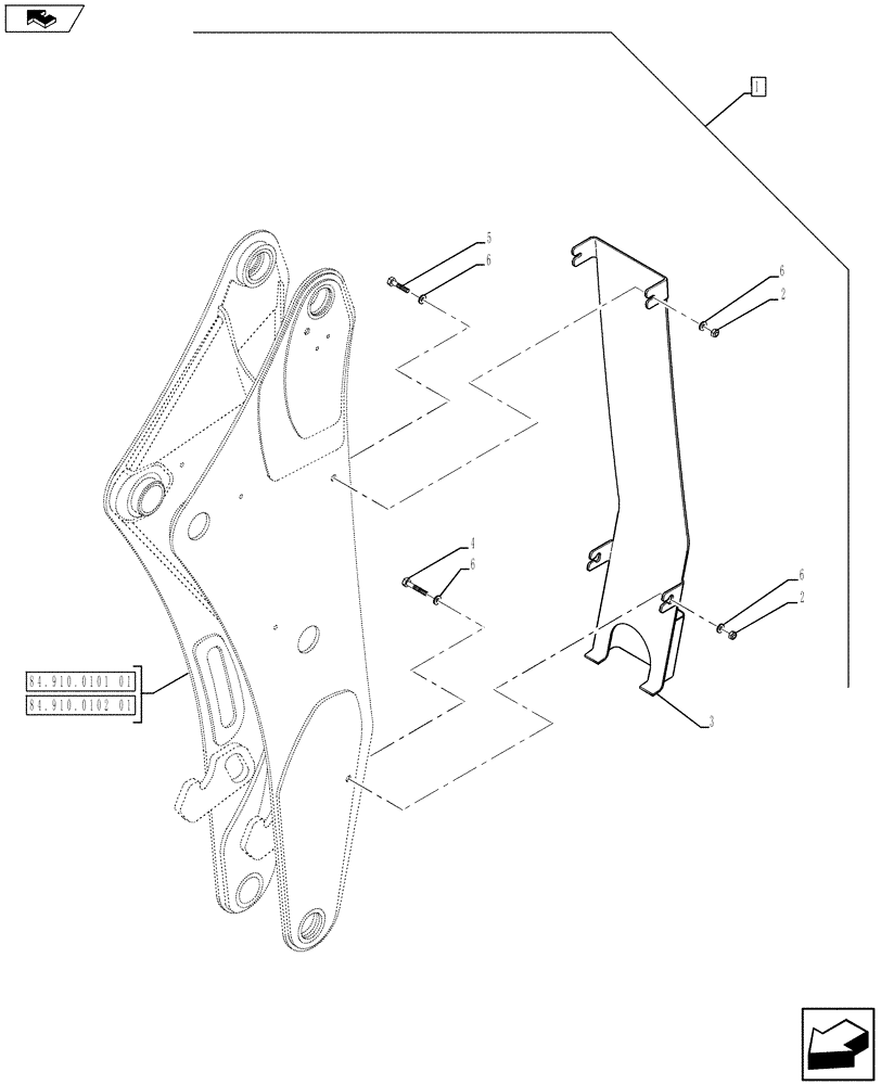 Схема запчастей Case 580SN - (88.035.43[06]) - DIA KIT, NO AUX TO COMBO, STANDARD, PILOT CONTROLS (88) - ACCESSORIES