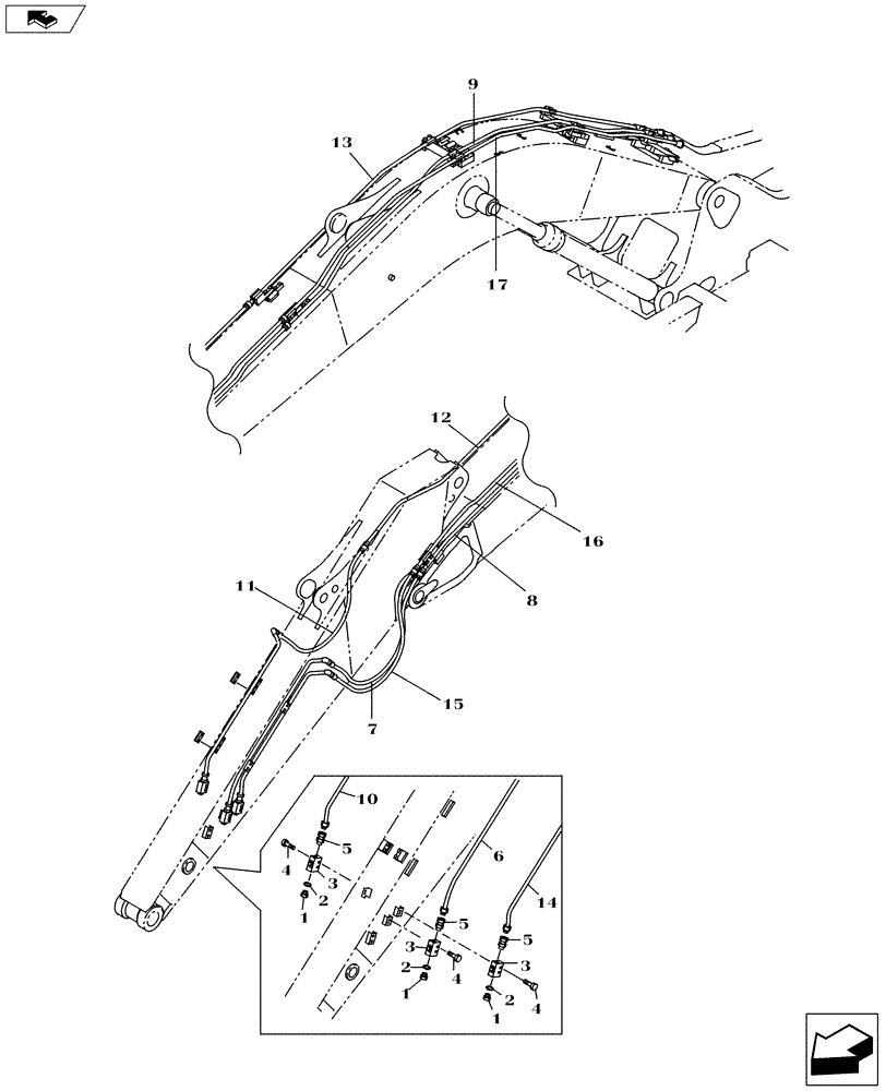 Схема запчастей Case CX160C - (35.736.AC[03]) - SECOND OPTION LINE - STANDARD 2.62 M (35) - HYDRAULIC SYSTEMS