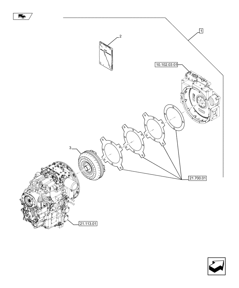 Схема запчастей Case 590SN - (88.021.01) - DIA KIT, TORQUE CONVERTER (88) - ACCESSORIES