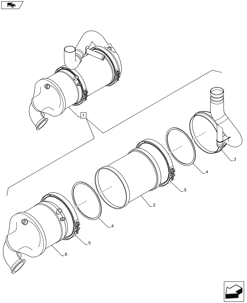 Схема запчастей Case 580SN WT - (10.254.11[02]) - MUFFLER, COMPONENTS (10) - ENGINE