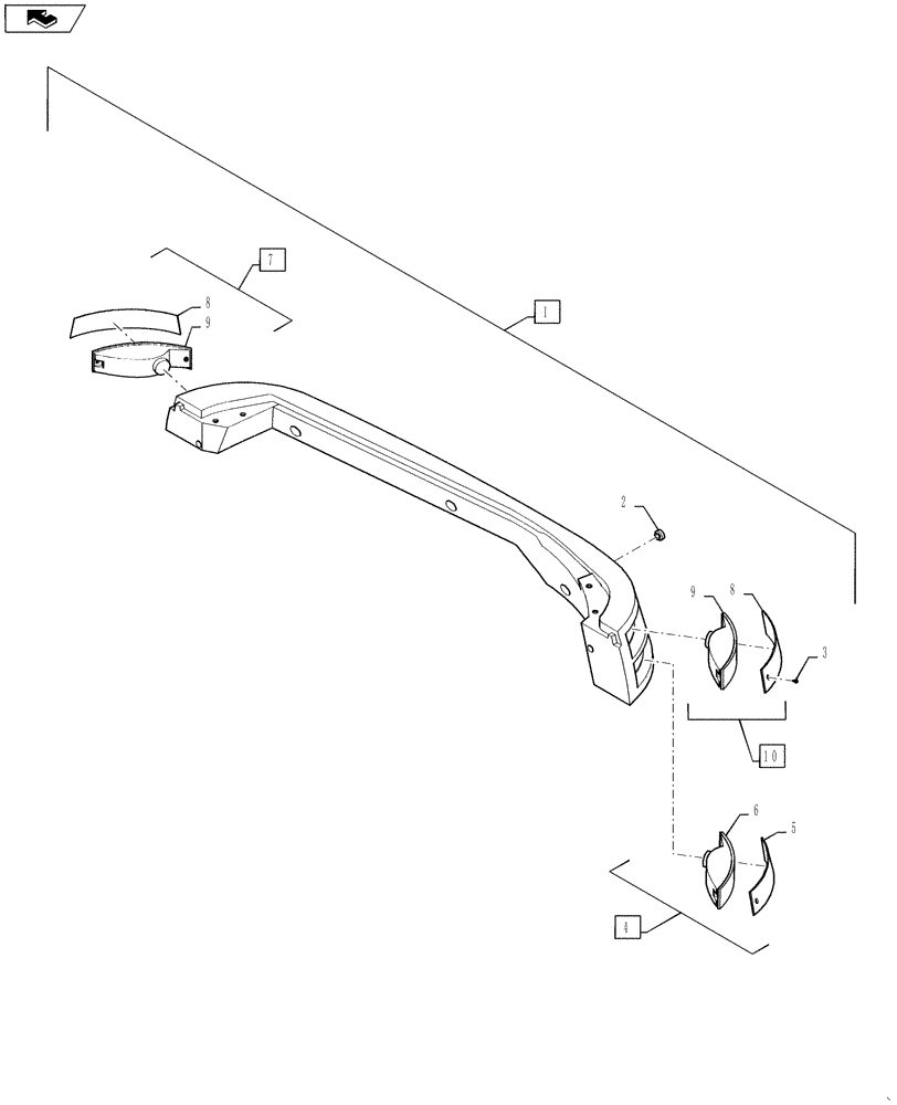 Схема запчастей Case 570NXT - (55.404.BT[01]) - CAB LIGHTS LEFT (55) - ELECTRICAL SYSTEMS