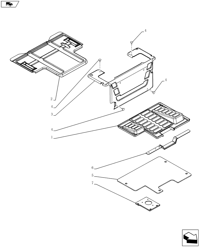 Схема запчастей Case SV300 - (90.150.03) - FLOOR MAT, MECHANICAL HAND CONTROL (ALL CASE) (90) - PLATFORM, CAB, BODYWORK AND DECALS