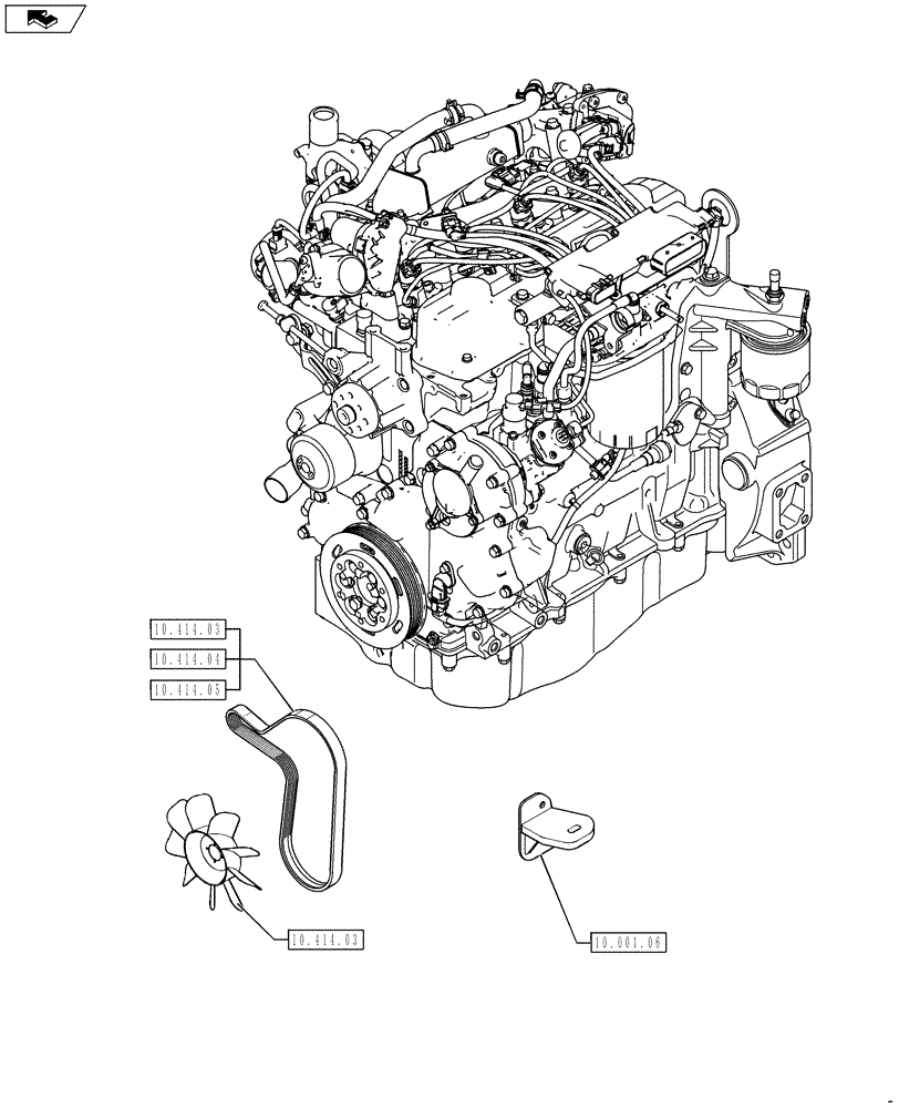 Схема запчастей Case 590SN - (00.000.10[01]) - PICTORIAL INDEX - ENGINE (00) - GENERAL & PICTORIAL INDEX
