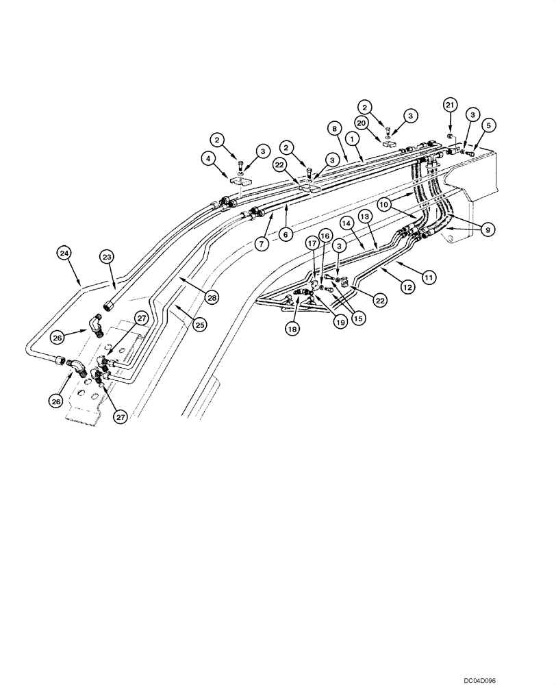 Схема запчастей Case 885 - (08.08 [00]) - BLADE HYDRAULIC CIRCUIT - SIDE SHIFT AND TILT (08) - HYDRAULICS