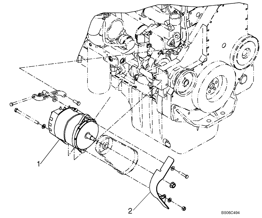 Схема запчастей Case 921E - (04-02) - ALTERNATOR - MOUNTING/BELT (04) - ELECTRICAL SYSTEMS