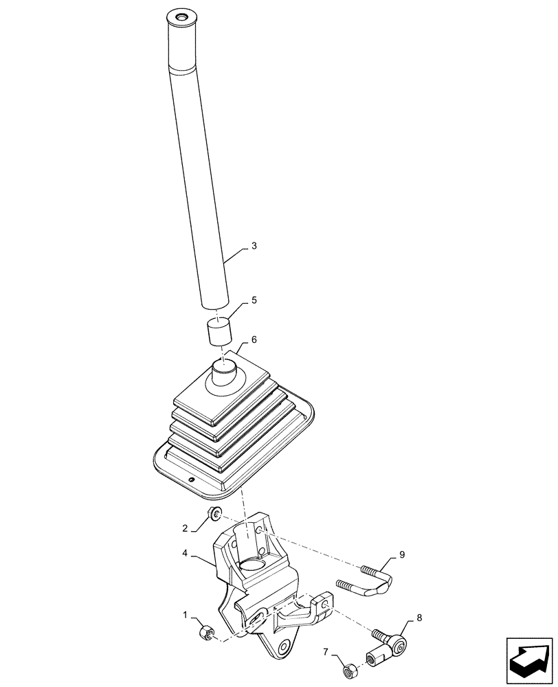 Схема запчастей Case SR200 - (55.512.CL[03]) - LH SUB HANDLE, FOOT CONTROLS (55) - ELECTRICAL SYSTEMS