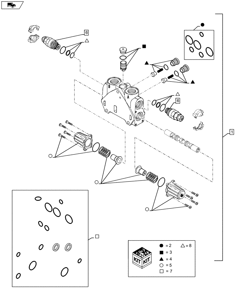 Схема запчастей Case 580SN WT - (35.726.56[03]) - BACKHOE CONTROL VALVE - SWING SECTION - C9006 (35) - HYDRAULIC SYSTEMS