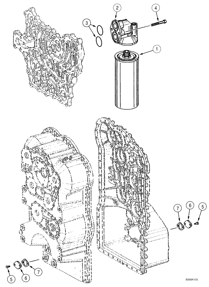 Схема запчастей Case 821C - (06-17) - TRANSMISSION - FILTER, OIL AND FILLER COVER (06) - POWER TRAIN