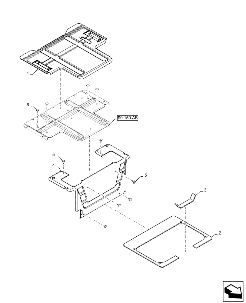 Схема запчастей Case SV185 - (90.160.AR[02]) - FLOOR MAT, MECHANICAL FOOT CONTROLS (17-SEP-2015 & PRIOR) (90) - PLATFORM, CAB, BODYWORK AND DECALS