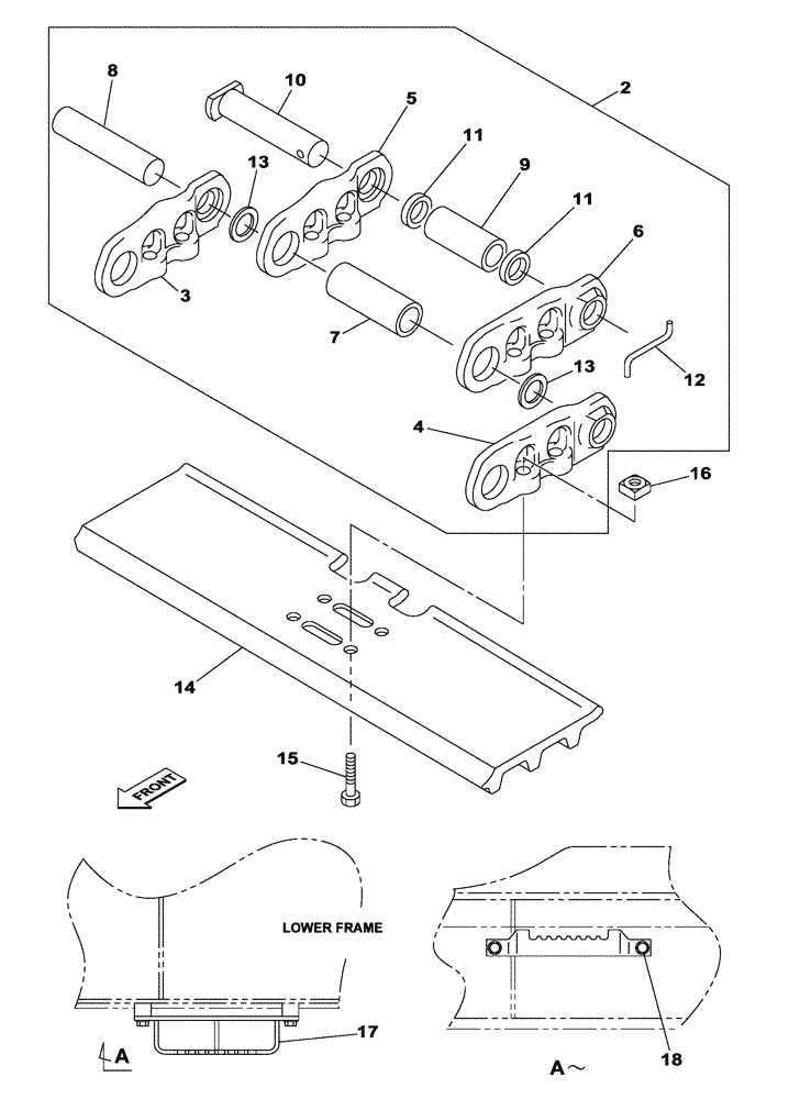 Схема запчастей Case CX160C - (48.100.AD[02]) - GROUSER SHOE - 700 MM SEAL (48) - TRACKS & TRACK SUSPENSION