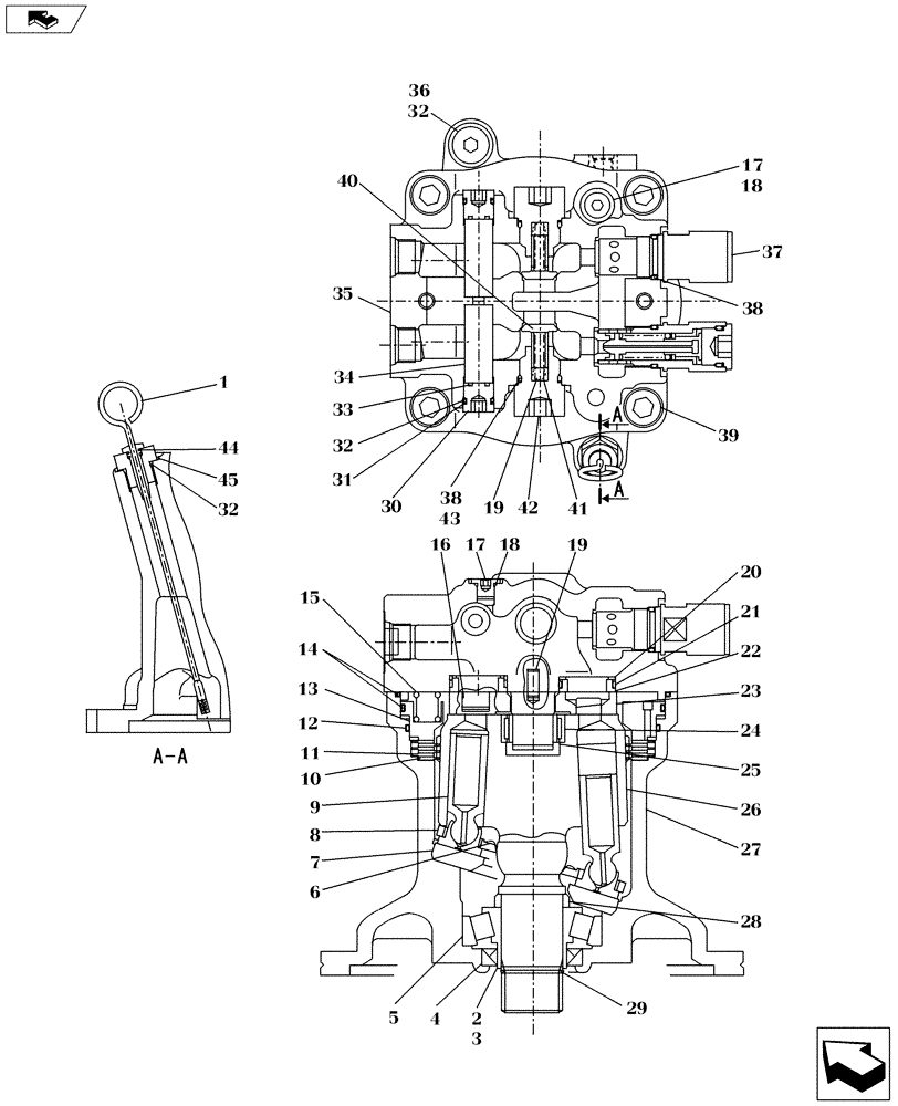 Схема запчастей Case CX160C - (35.352.AL[01]) - SWING MOTOR - COMPONENTS (35) - HYDRAULIC SYSTEMS