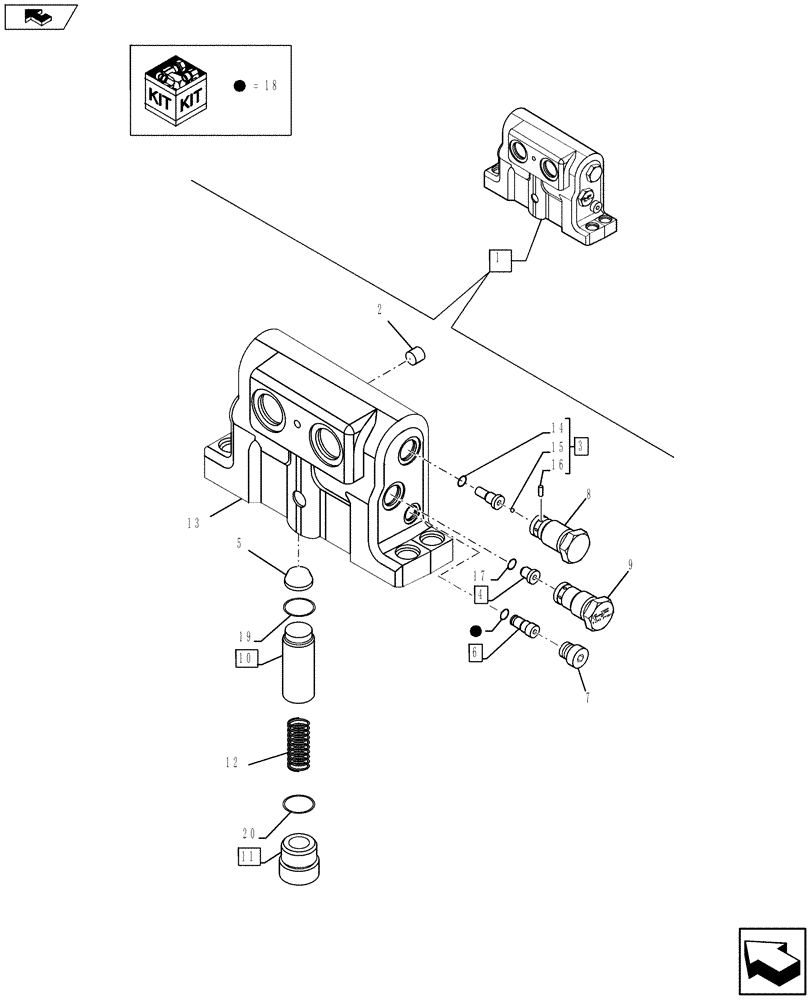 Схема запчастей Case 580SN WT - (35.726.26[04]) - DAMPING VALVE, LEVER ASSY & KNOB - W/ PILOT CONTROLS (35) - HYDRAULIC SYSTEMS