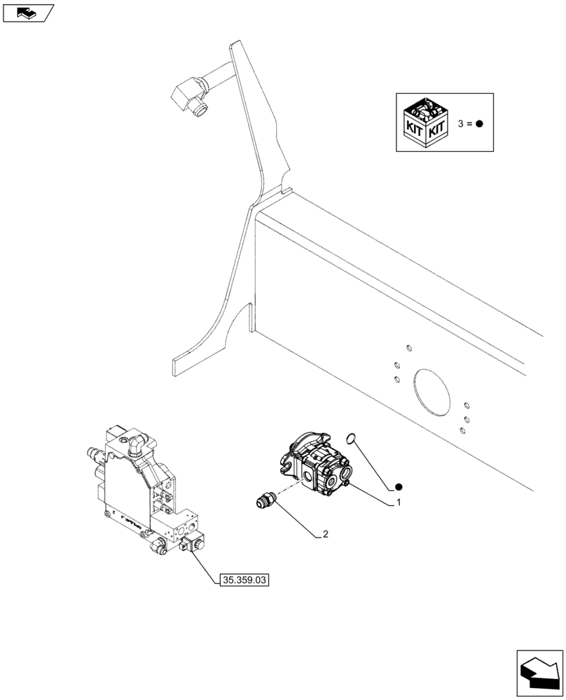 Схема запчастей Case SR250 - (35.220.01[02]) - AUXILIARY HYDRAULIC, STD FLOW, GEAR PUMP 36CC (35) - HYDRAULIC SYSTEMS