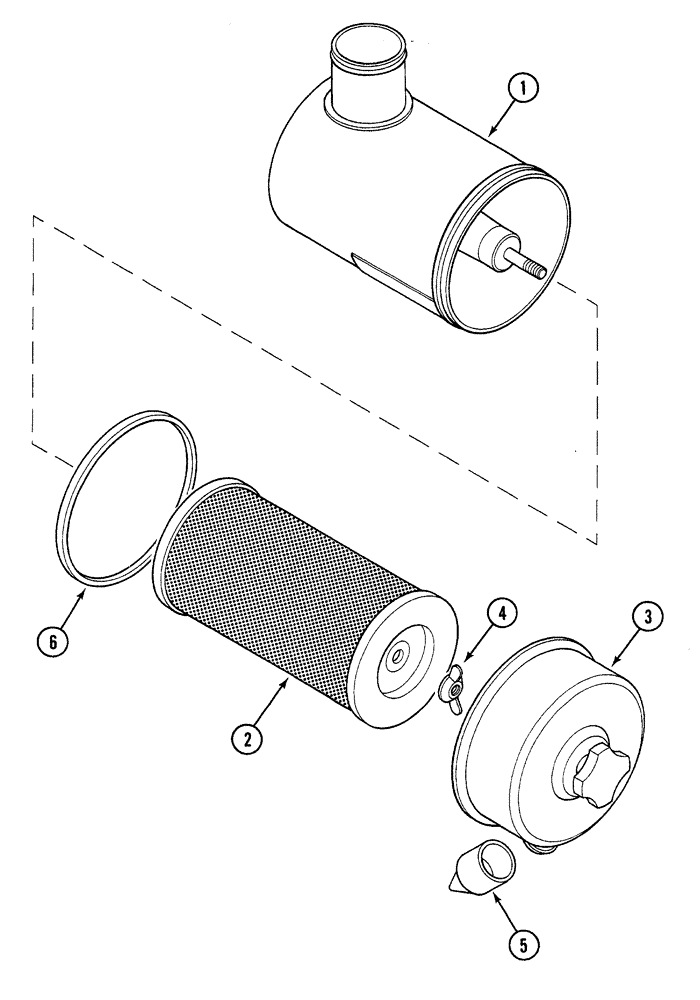 Схема запчастей Case 380B - (2-12) - AIR CLEANER - COOPERS (WITHOUT SAFETY ELEMENT) (02) - ENGINE