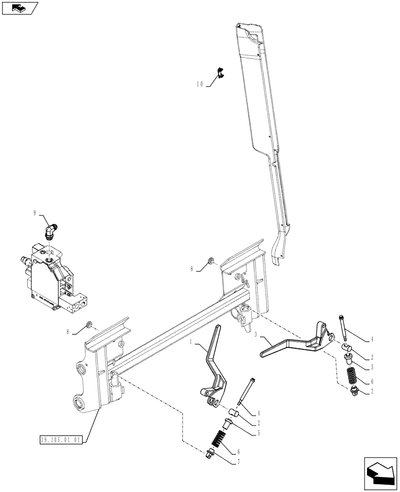 Схема запчастей Case TV380 - (39.204.01) - MANUAL COUPLER, TAN (SR250,SV300,TR320,TV380) (39) - FRAMES AND BALLASTING