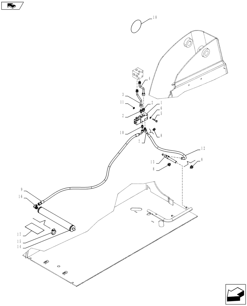 Схема запчастей Case TV380 - (35.102.01) - RIDE CONTROL (SR250,SV300,TR320,TV380) (35) - HYDRAULIC SYSTEMS