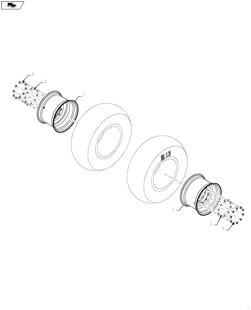 Схема запчастей Case 570NXT - (44.520.AB) - REAR WHEELS (44) - WHEELS