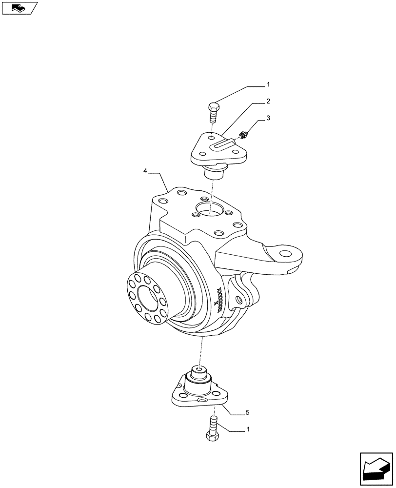 Схема запчастей Case 590SN - (25.108.0301[02]) - STEERING KNUCKLE, 2WD (25) - FRONT AXLE SYSTEM