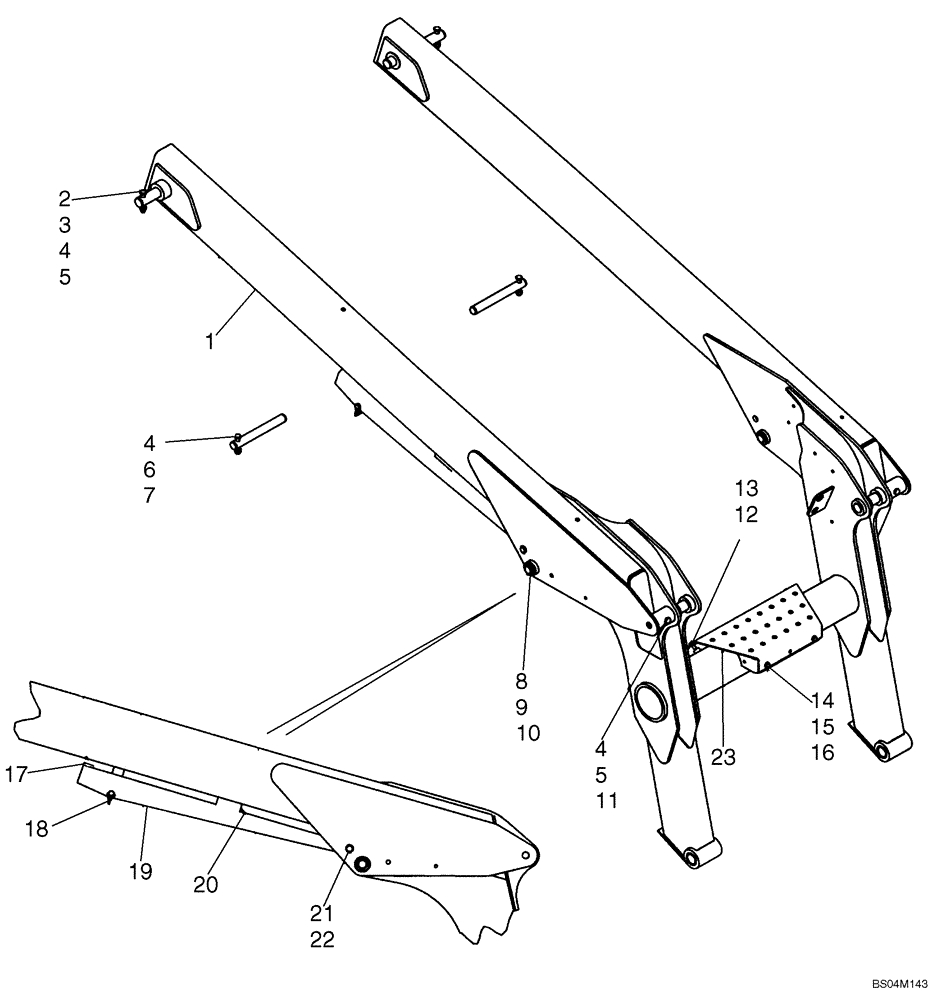 Схема запчастей Case 420 - (09-01) - LOADER LIFT (09) - CHASSIS