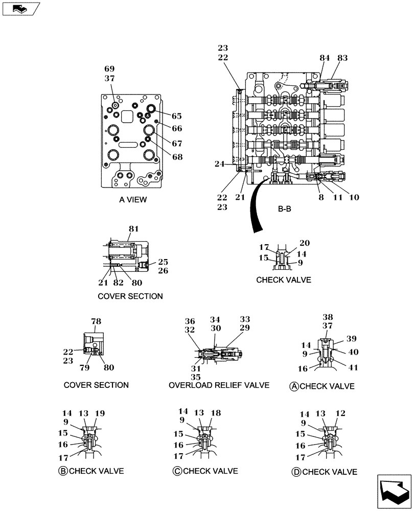 Схема запчастей Case CX160C - (35.359.AB[02]) - CONTROL VALVE - OPTIONAL (35) - HYDRAULIC SYSTEMS