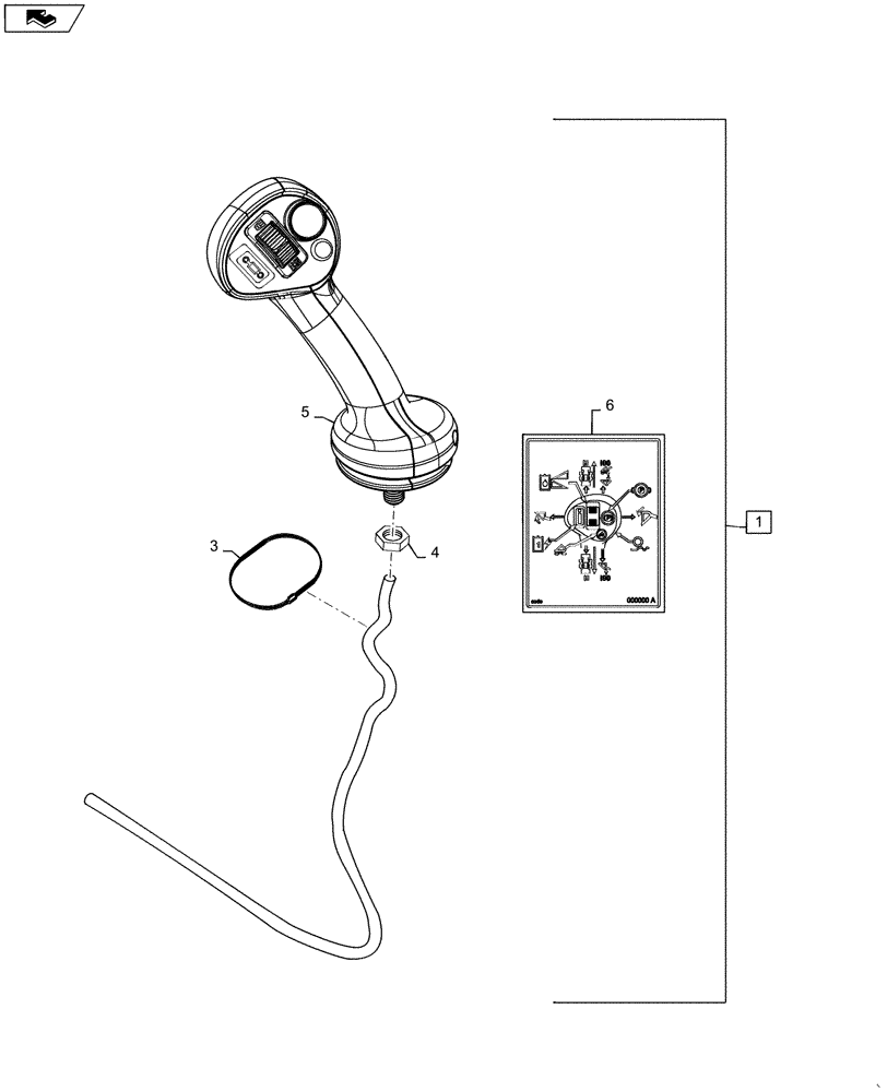 Схема запчастей Case SV185 - (88.055.11) - DIA KIT, HANDLE, LEVEL 350, RH GRIP, E-H CONTROLS (88) - ACCESSORIES