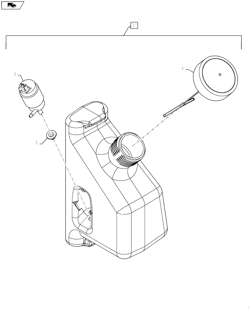 Схема запчастей Case SR130 - (55.518.AT[02]) - WINDSHIELD WASH RESERVOIR (55) - ELECTRICAL SYSTEMS