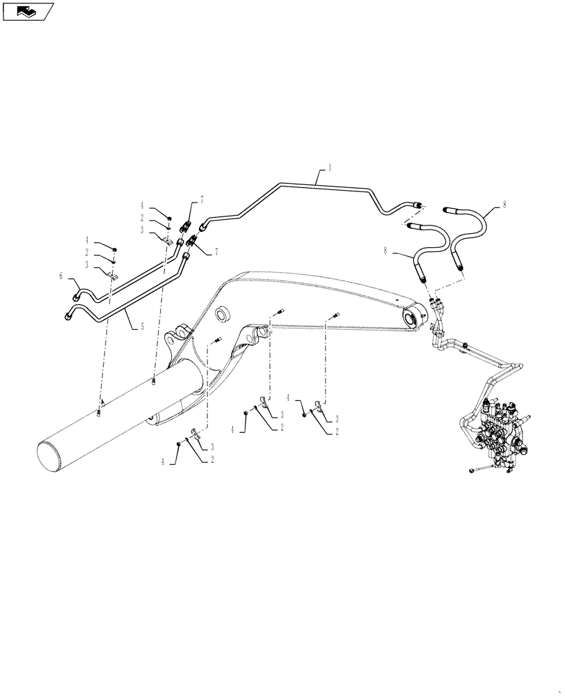 Схема запчастей Case 570NXT - (35.100.BH[01]) - HYDRAULIC LINES LOADER DUMP (35) - HYDRAULIC SYSTEMS