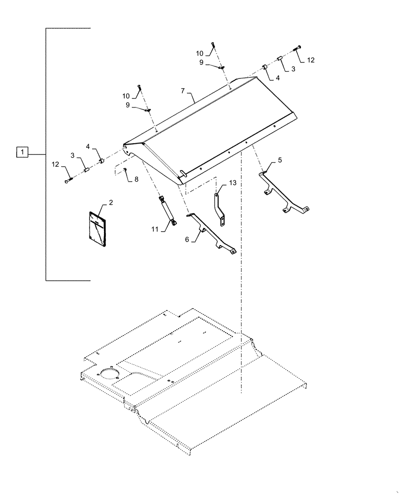 Схема запчастей Case SR175 - (88.050.05) - DIA KIT, HVAC BRACKET (88) - ACCESSORIES