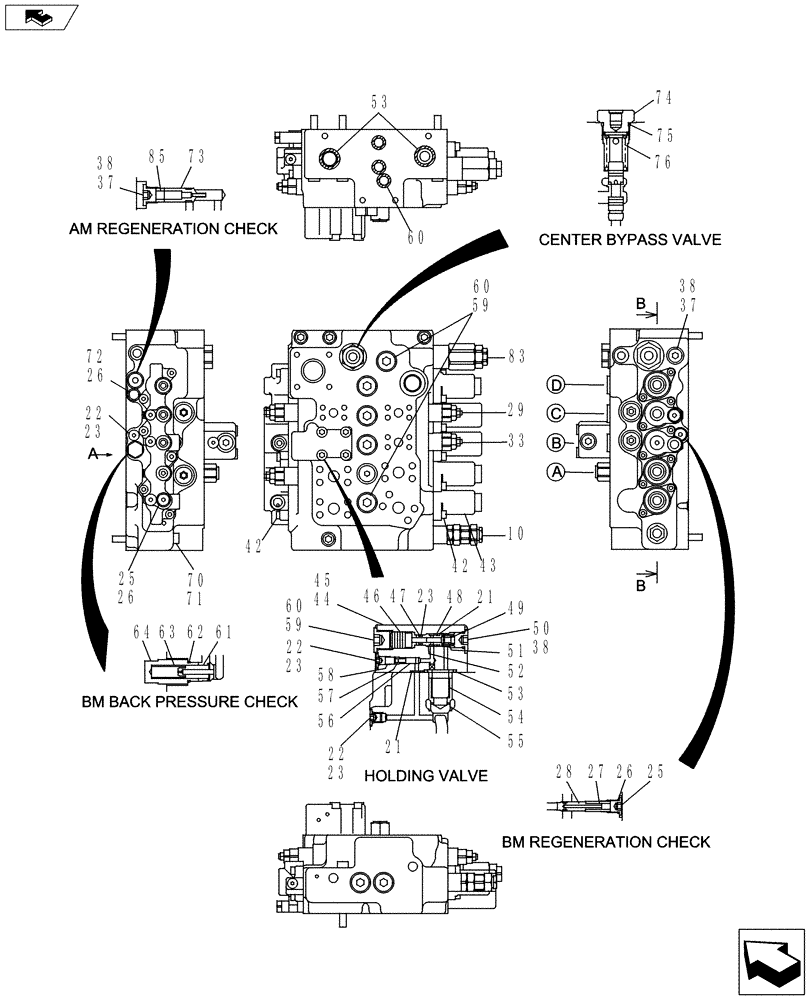 Схема запчастей Case CX160C - (35.359.AB[01]) - CONTROL VALVE - OPTIONAL (35) - HYDRAULIC SYSTEMS